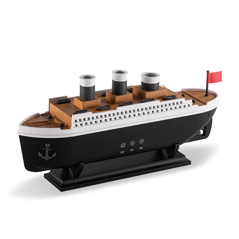 Titanic Ship Model Decoration Air Humidifier 250ml Essential Oil Diffuser Jellyfish Smoke Ring Spray Aroma Diffuser For Home