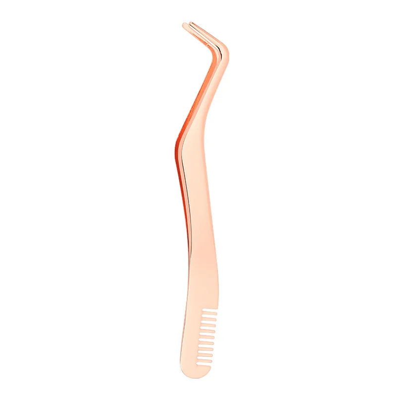 1 Pc Eyelash Comb Tweezers Stainless Steel Anti-Static Non-Magnetic Professional Lashes Extension Tweezers Makeup Tools