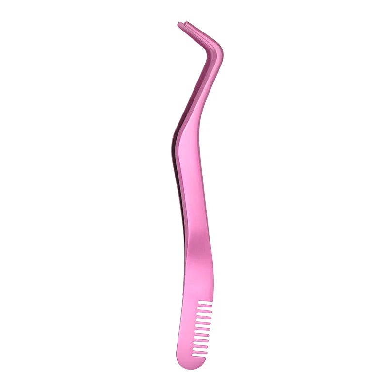 1 Pc Eyelash Comb Tweezers Stainless Steel Anti-Static Non-Magnetic Professional Lashes Extension Tweezers Makeup Tools