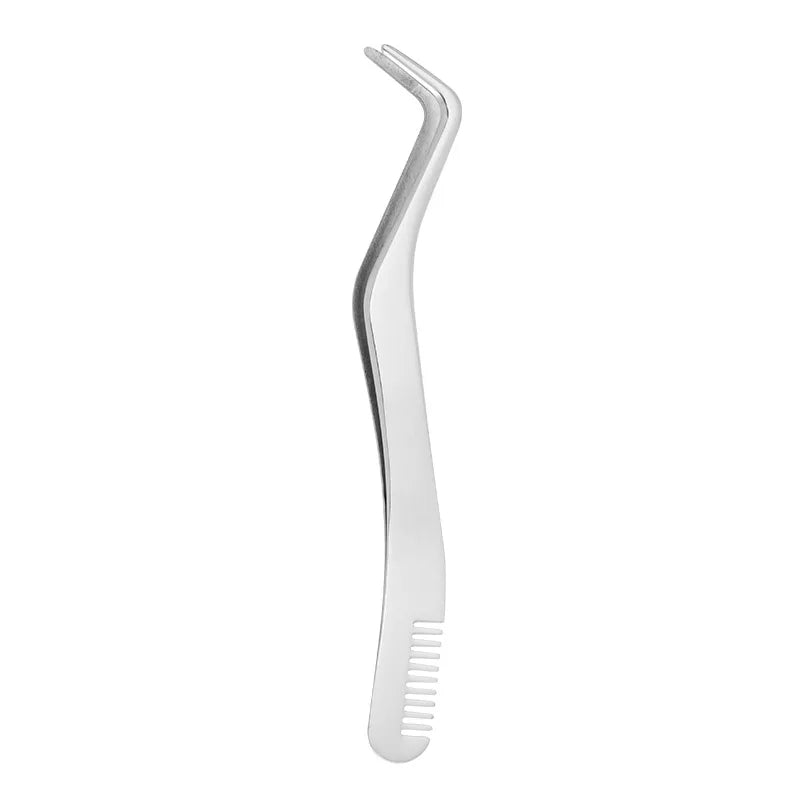1 Pc Eyelash Comb Tweezers Stainless Steel Anti-Static Non-Magnetic Professional Lashes Extension Tweezers Makeup Tools