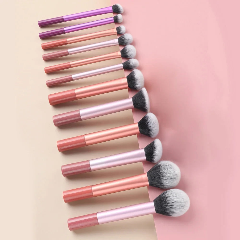 12pcs Makeup Brush Kit Soft Synthetic Hair Make Up Brushes Foundation Blush Eyeshadow Cosmetic Makeup Tools