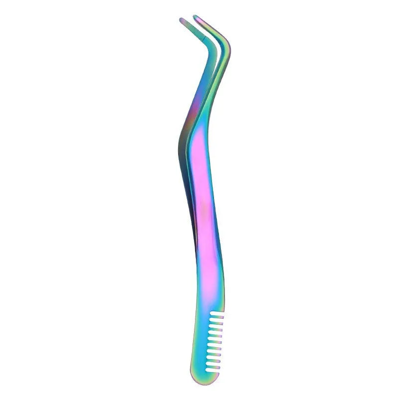 1 Pc Eyelash Comb Tweezers Stainless Steel Anti-Static Non-Magnetic Professional Lashes Extension Tweezers Makeup Tools