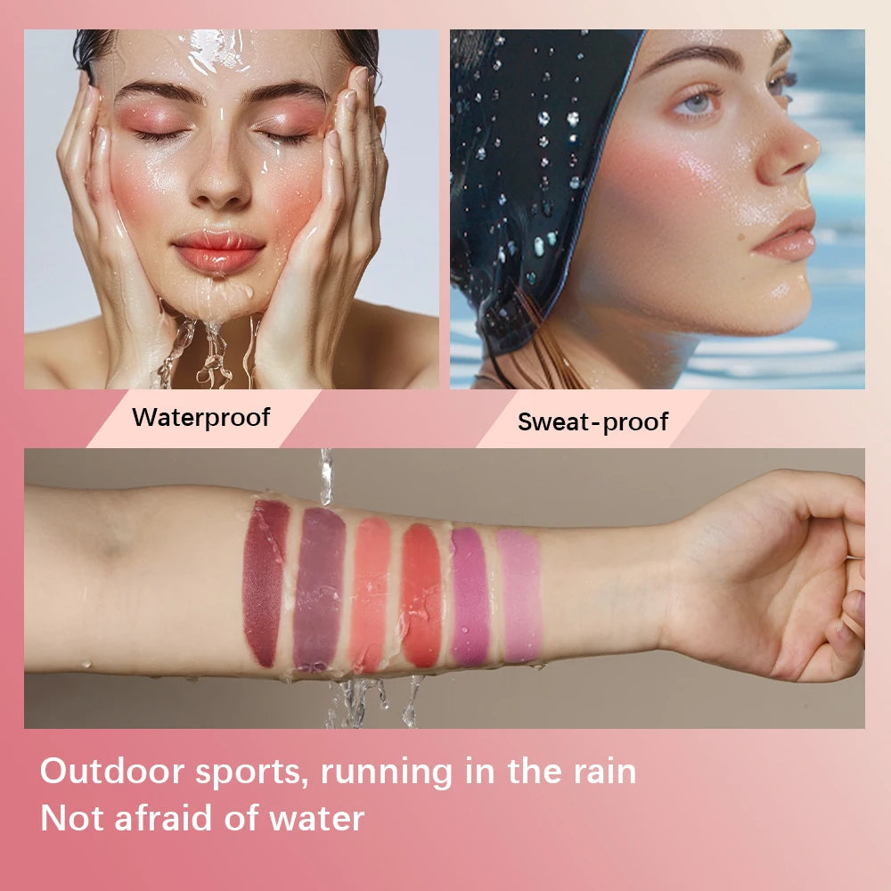 Magic Blush Stick 3-in-1 Cheek Lip Tinted Moistured Blush Stick Silky Brighten Blush Cream Blusher Cosmetics Tubes Matte Contour