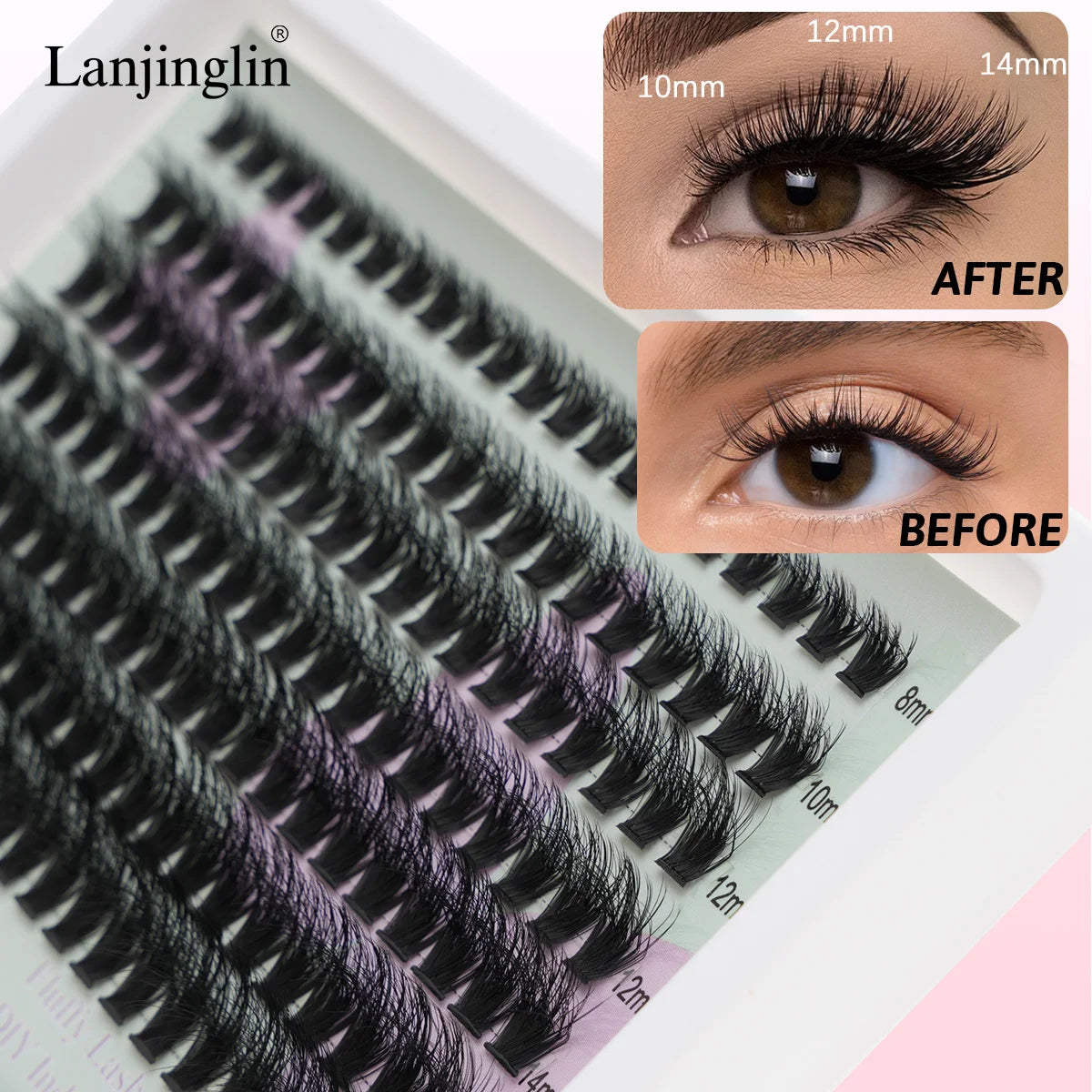 New 14 Rows Individual Lashes Kit 8-16mm Clusters Lash Bond and Seal Makeup Tools DIY Lashes Extension Set maquillaje Faux Cils