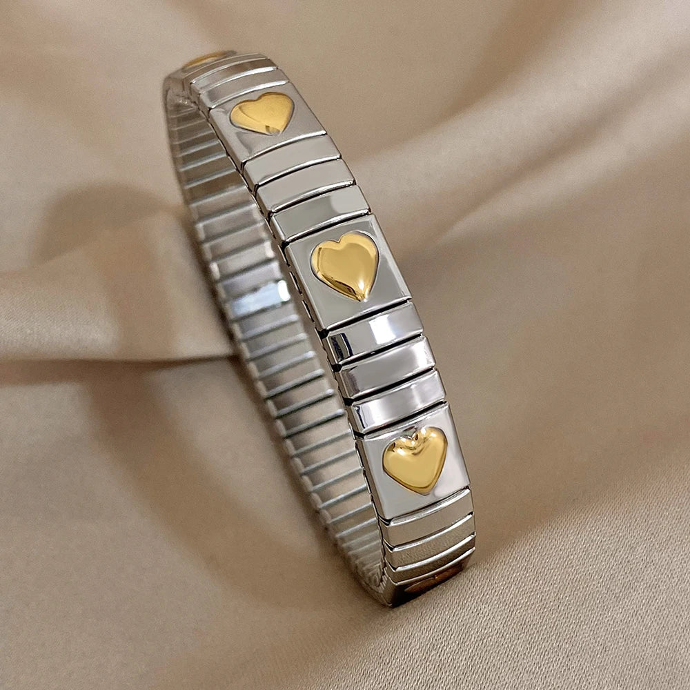 New Stainless Steel Strawberry Pepper Cherry Pendant Elastic Bangles Bracelets Fashion Women's Men Adjustable Waterproof Jewelry