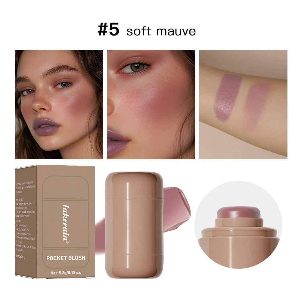 Magic Blush Stick 3-in-1 Cheek Lip Tinted Moistured Blush Stick Silky Brighten Blush Cream Blusher Cosmetics Tubes Matte Contour