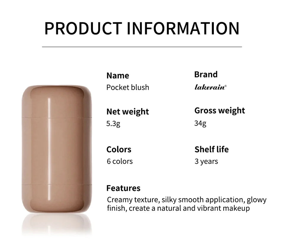 Magic Blush Stick 3-in-1 Cheek Lip Tinted Moistured Blush Stick Silky Brighten Blush Cream Blusher Cosmetics Tubes Matte Contour
