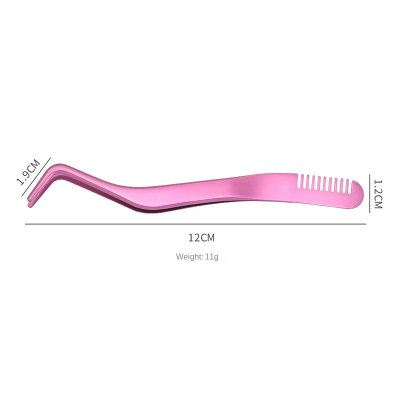 1 Pc Eyelash Comb Tweezers Stainless Steel Anti-Static Non-Magnetic Professional  Lashes Extension Tweezers Makeup Tools