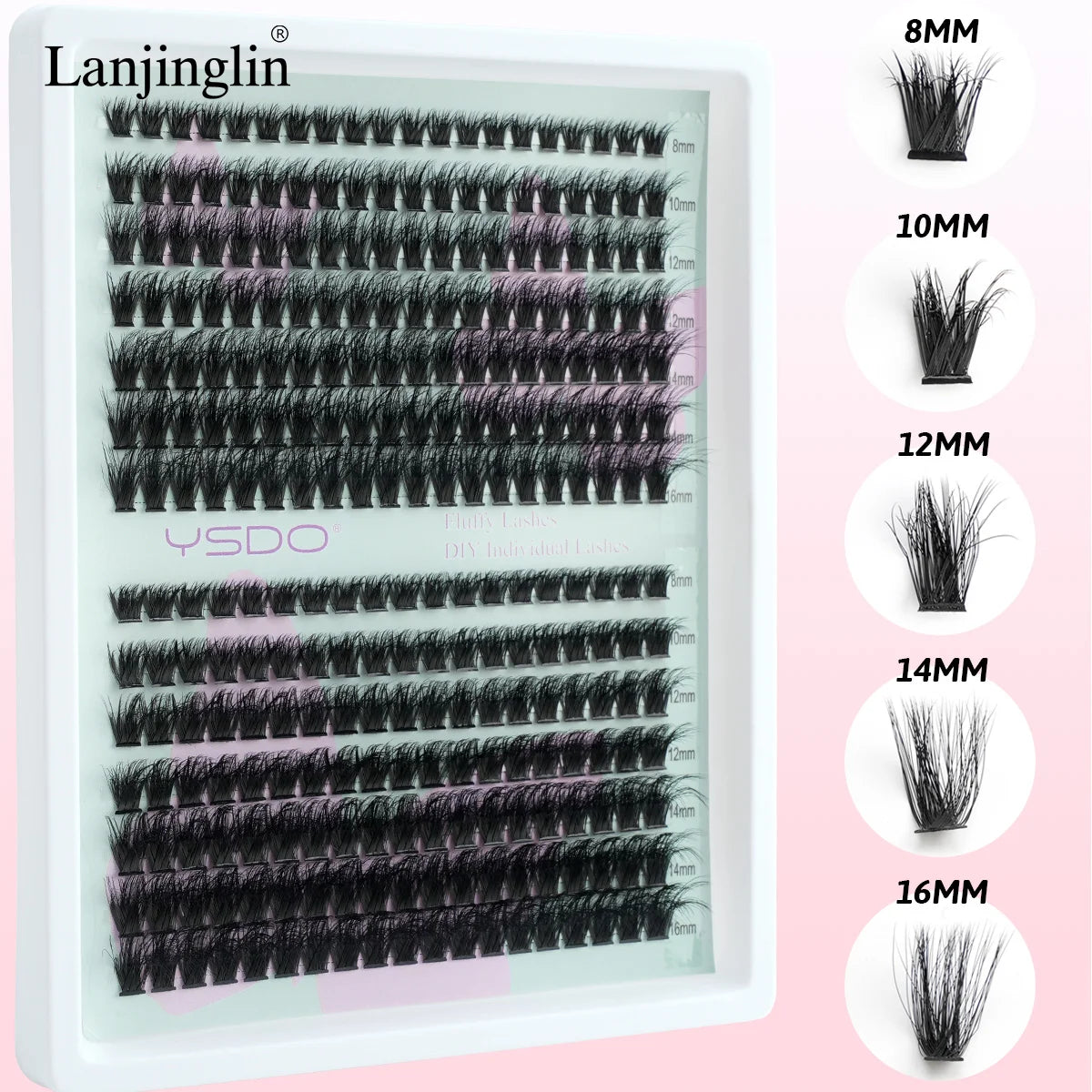 New 14 Rows Individual Lashes Kit 8-16mm Clusters Lash Bond and Seal Makeup Tools DIY Lashes Extension Set maquillaje Faux Cils