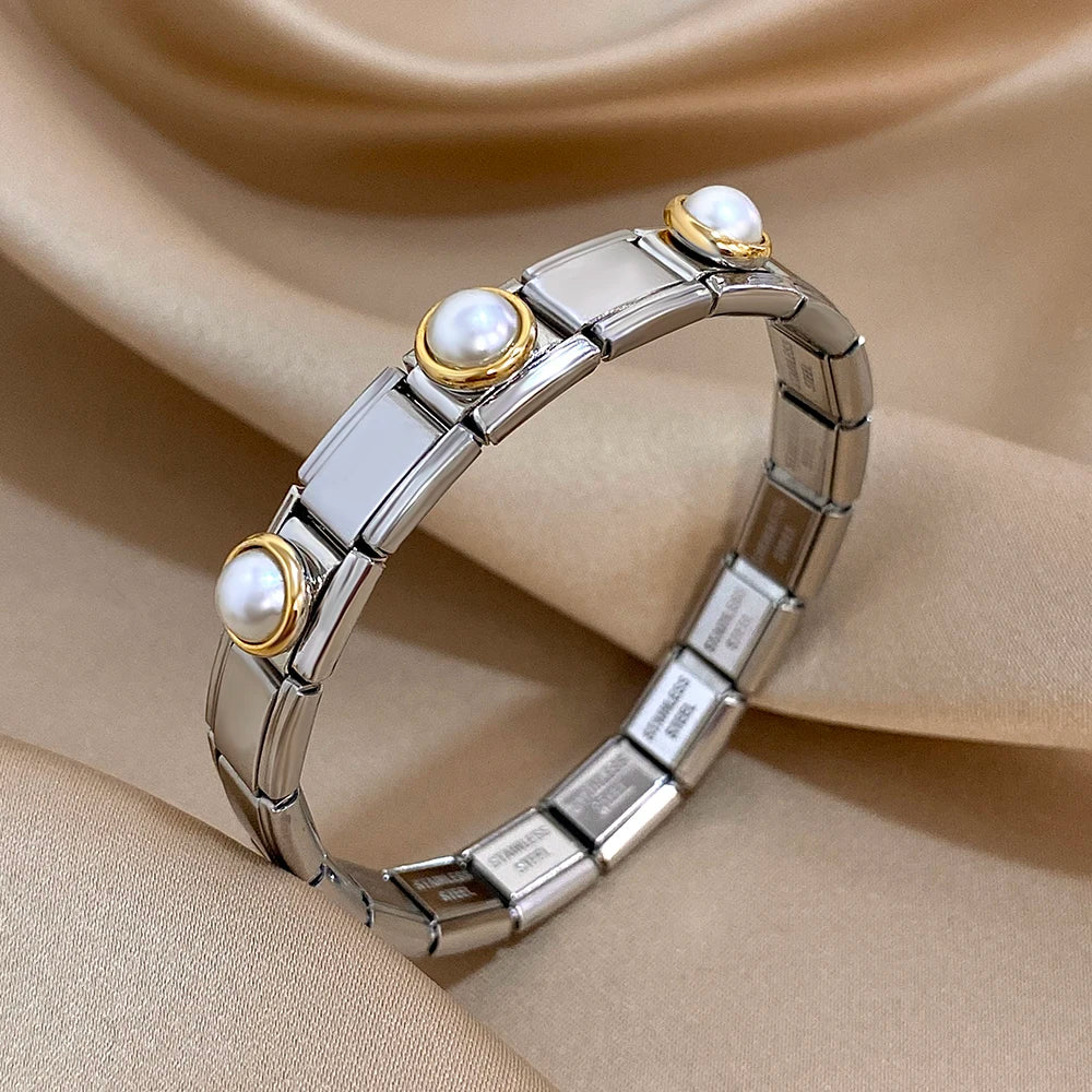 New Stainless Steel Strawberry Pepper Cherry Pendant Elastic Bangles Bracelets Fashion Women's Men Adjustable Waterproof Jewelry