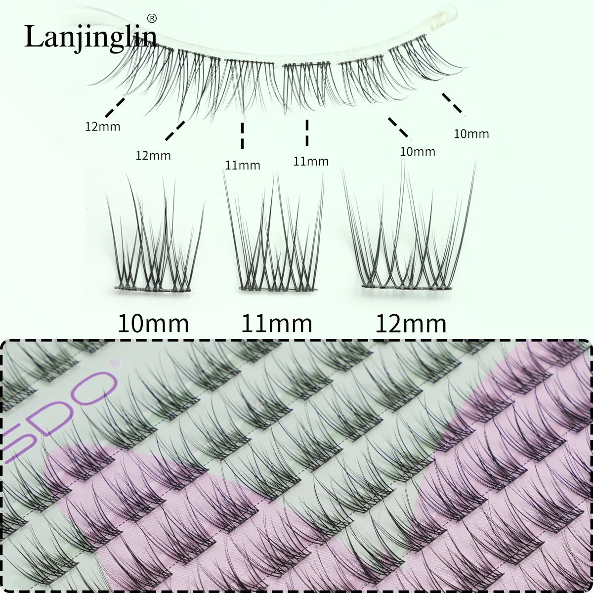 New 14 Rows Individual Lashes Kit 8-16mm Clusters Lash Bond and Seal Makeup Tools DIY Lashes Extension Set maquillaje Faux Cils