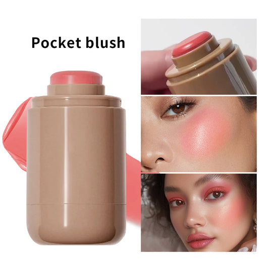 Magic Blush Stick 3-in-1 Cheek Lip Tinted Moistured Blush Stick Silky Brighten Blush Cream Blusher Cosmetics Tubes Matte Contour