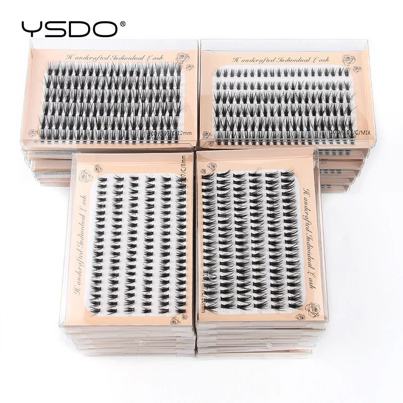 6 Rows 120 Bundles Eyelash Extension Thick Faux Mink Lashes Individual 10/20/30D Cluster False Lashes Natural Cilia Makeup Tools