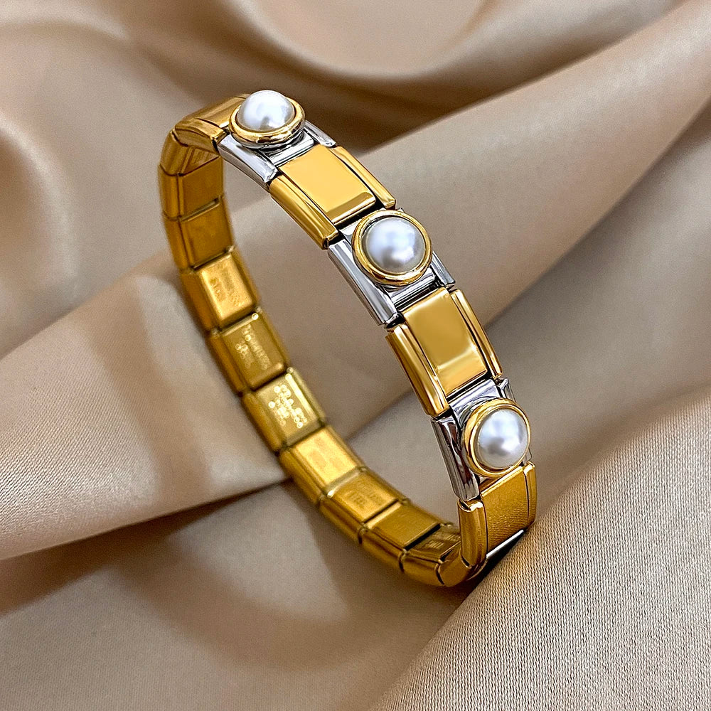 New Stainless Steel Strawberry Pepper Cherry Pendant Elastic Bangles Bracelets Fashion Women's Men Adjustable Waterproof Jewelry