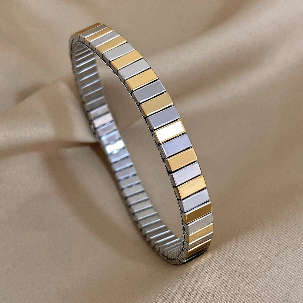 New Stainless Steel Strawberry Pepper Cherry Pendant Elastic Bangles Bracelets Fashion Women's Men Adjustable Waterproof Jewelry